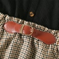thumbnail image 4 of PatPat Girls Dress Plaid Ribbed Button Sleeveless Princess Dress with Bag Elegant Outfits Set Sizes 4-12, 4 of 6