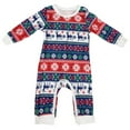 thumbnail image 3 of Matching Family Pajamas Sets Christmas PJ's Letter Plaid Printed Long Sleeve Tee and Bottom Loungewear or One-Piece Jumpsuit, 3 of 4
