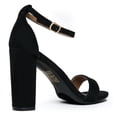 thumbnail image 3 of J. Adams Shirley Black Suede Ankle Strap High Heel Dressy Heeled Sandals, 3 of 4