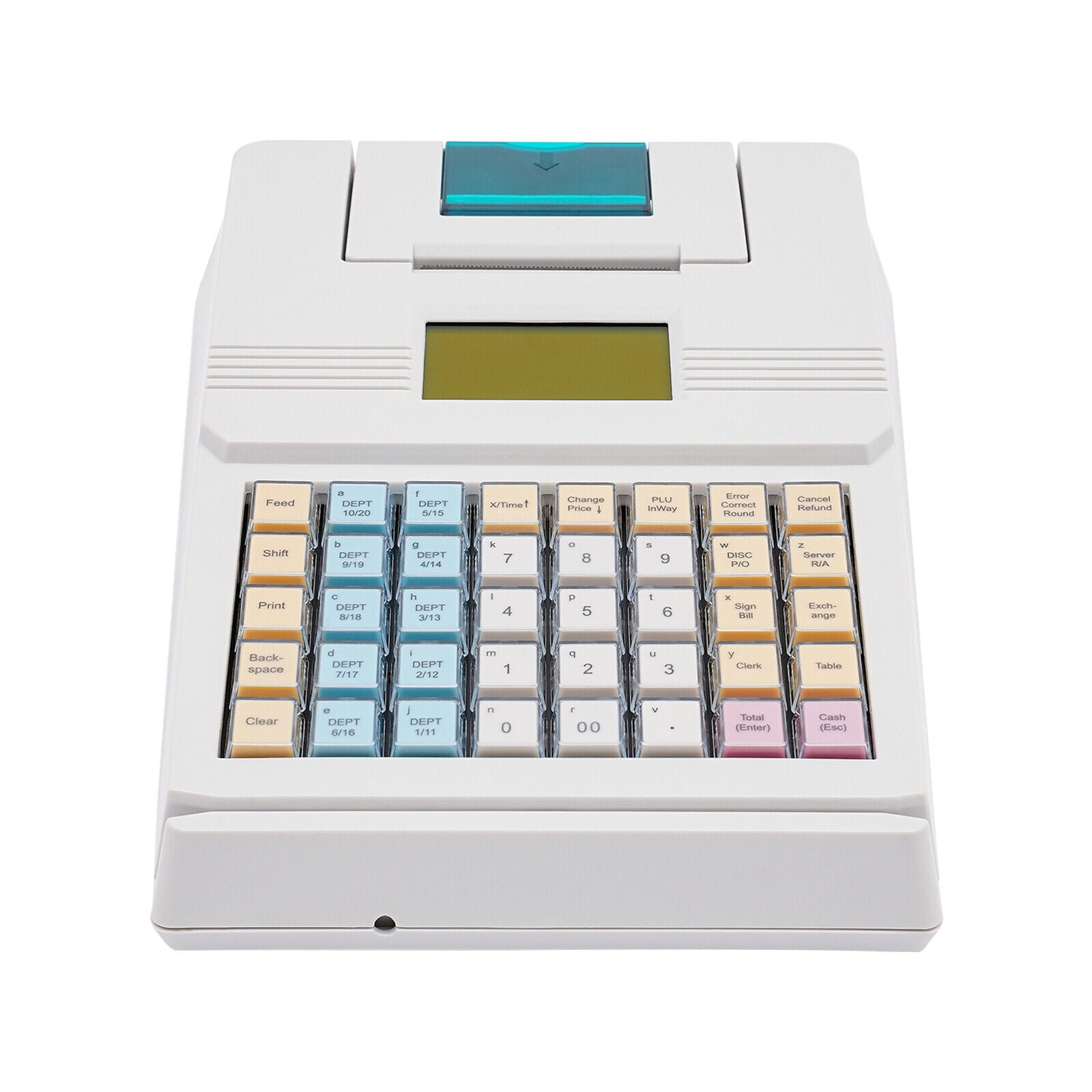 Compact & Durable Cash Register with 40 Keys, 10,000 PLU, 128x64 LCD Display, for Retail, Supermarket, and Restaurant