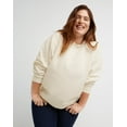 thumbnail image 5 of Hanes Originals Women's Fleece Sweatshirt (Plus Size) Natural 2X, 5 of 6