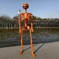 thumbnail image 3 of FEOLGEHLY Halloween Decoration Outdoor Indoor, 3 Ft Giant Simulation Pumpkin Skeleton for Outdoor Decor Action, Full Body Human Skeleton with Movable Joints for Haunted House Graveyard Party Decor, 3 of 10