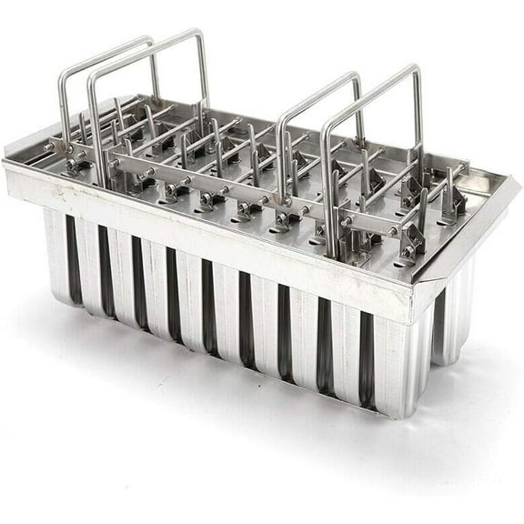20PCS Stainless Steel Popsicle Moulds Ice Cream Pop Molds with 20 Compartments & 100 Bamboo Sticks, Frozen Popsicle Maker for Home Ice Drink Shops Restaurants