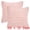 Pink, variant on Unique Bargains Set of 2 Corduroy Throw Pillow Covers with Pom-pom Edges 20" x 12" Beige
