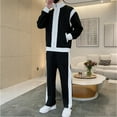 thumbnail image 2 of Men’s Two-Piece Tracksuit Set Zip-Up Long Sleeve Jacket and Full-Length Pants with Contrast Panel Design Athletic Outfit, 2 of 5