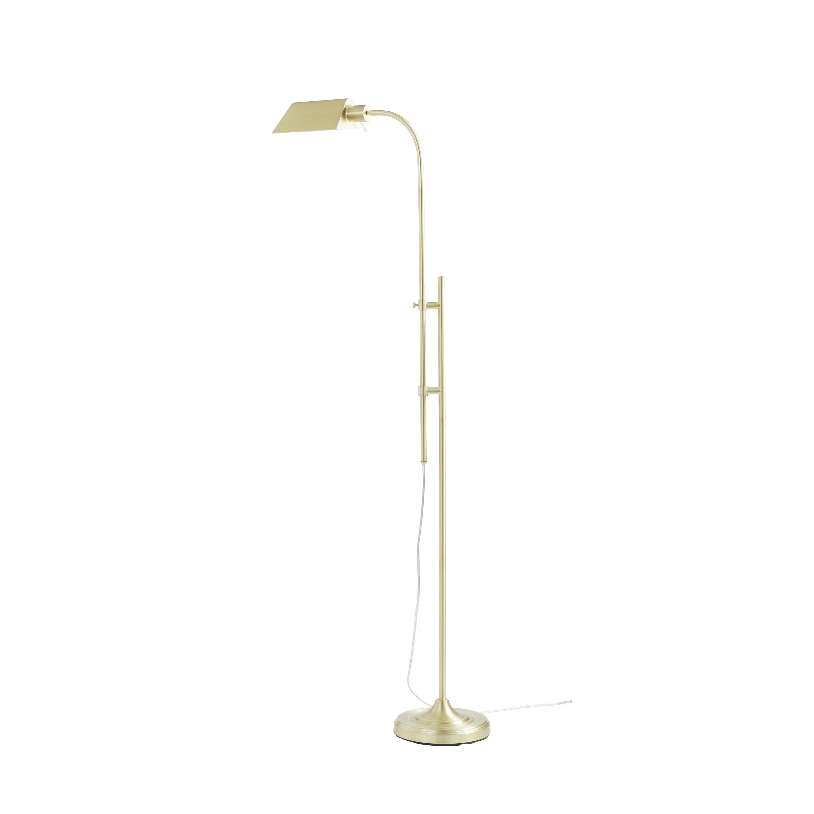 Better Homes and Gardens 1-Light Modern Adjustable Brass Floor Lamp Gold