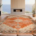 thumbnail image 2 of Design&I 2'x3' Ultra Soft Door Mat, Boho Layout Distressed Vintage Scroll Border Geometric Southwestern None Fluffy Washable Easy Care Indoor rug for Bedside Entryway, 2 of 7