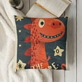 thumbnail image 3 of YINGXI  Throw Pillow Covers Badge Cute Dinosaur Head Drawing Typo Baby Decor Linen Pillow Cases Home Decorative Square Pillowcases 22x22in, 3 of 5