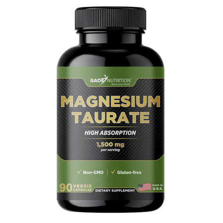 Gade Nutrition Pure Magnesium Taurate Calm & Sleep Supplement | Magnesium Supplement in Capsules Made in USA |