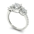 thumbnail image 2 of Three-Stone Engagement Ring for Women - 1.46ct Moissanite in 18K White Gold Promise Ring, 2 of 6