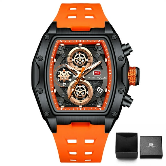 Men's Watches Luxury Sport Quartz Men's Quartz Watch Waterproof With Luminous Hands Chronograph Wristwatch Silicone Strap