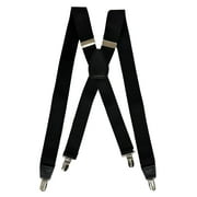 George Men's 1.25in Cross Back Black Suspender
