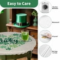 thumbnail image 3 of Round Fitted Tablecloth,Irish St. Patrick's Day Four-Leaf on Linen Circle Table Cover Waterproof Table Cloth with Elastic Edge,Love Heart Stretched Outdoor Tablecloths for Kitchen Picnic 45-54in, 3 of 9