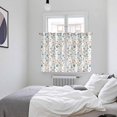 thumbnail image 4 of Pastoral Botanical Kitchen Curtains 72 Inch Length, Watercolor Teal Yellow Spring Floral Grommet Top Bedroom Living Room Curtains, Light Filtering Cafe Curtain Drapes 2 Panels Set 104''x72'', 4 of 9