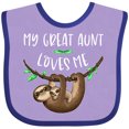 thumbnail image 3 of Inktastic My Great Aunt Loves Me Cute Sloth and Baby Boys or Girls Baby Bib, 3 of 4