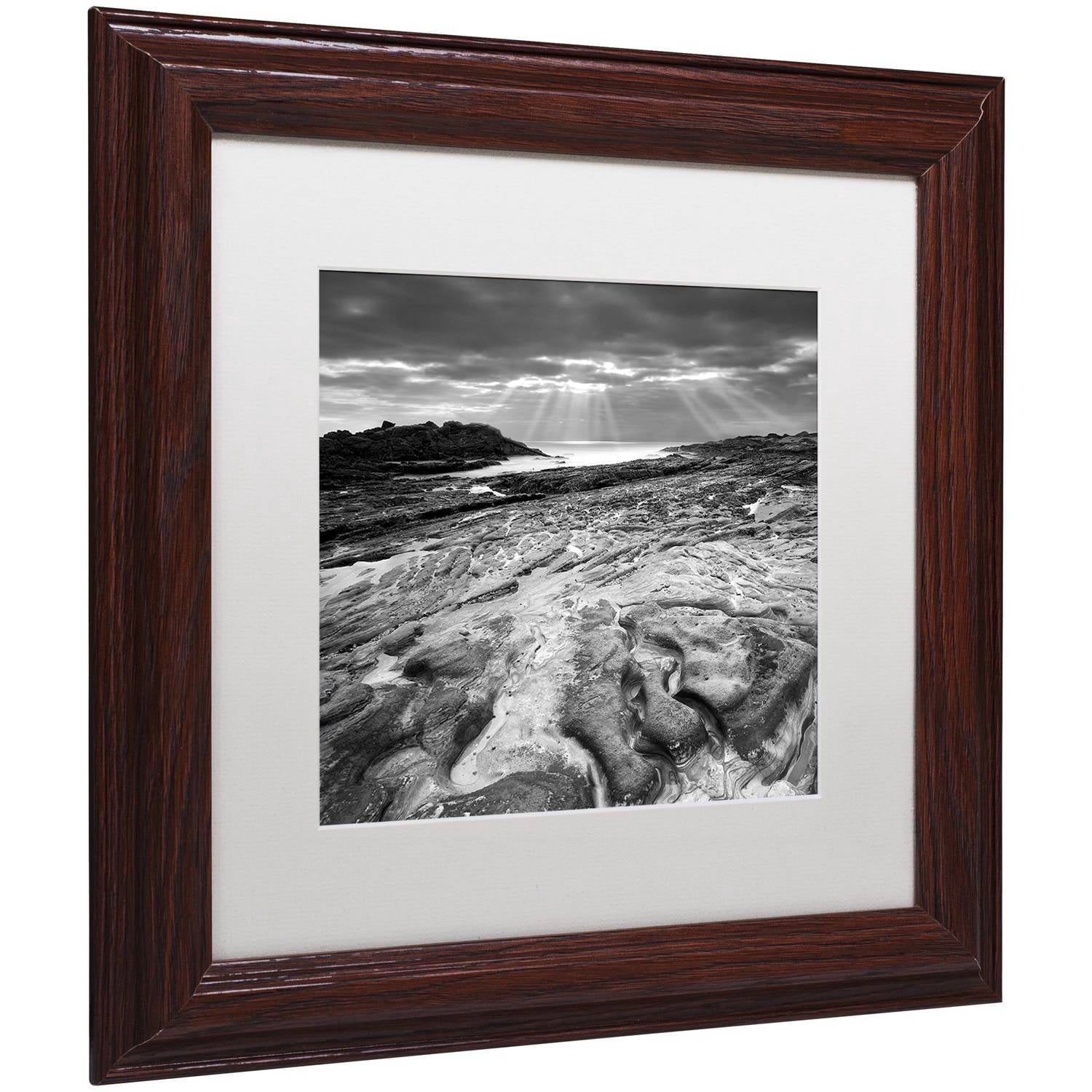 Trademark Fine Art "Sunset at Point Lobos" Canvas Art by Moises Levy White Matte, Wood Frame