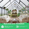 thumbnail image 3 of Homhougo 8'x16' Aluminum-Framed Polycarbonate Greenhouse, Heavy Duty Polycarbonate Greenhouse with Quick Setup Structure and Roof Vent, Large Enhanced Aluminum Green House Kit for Outdoors, 3 of 9