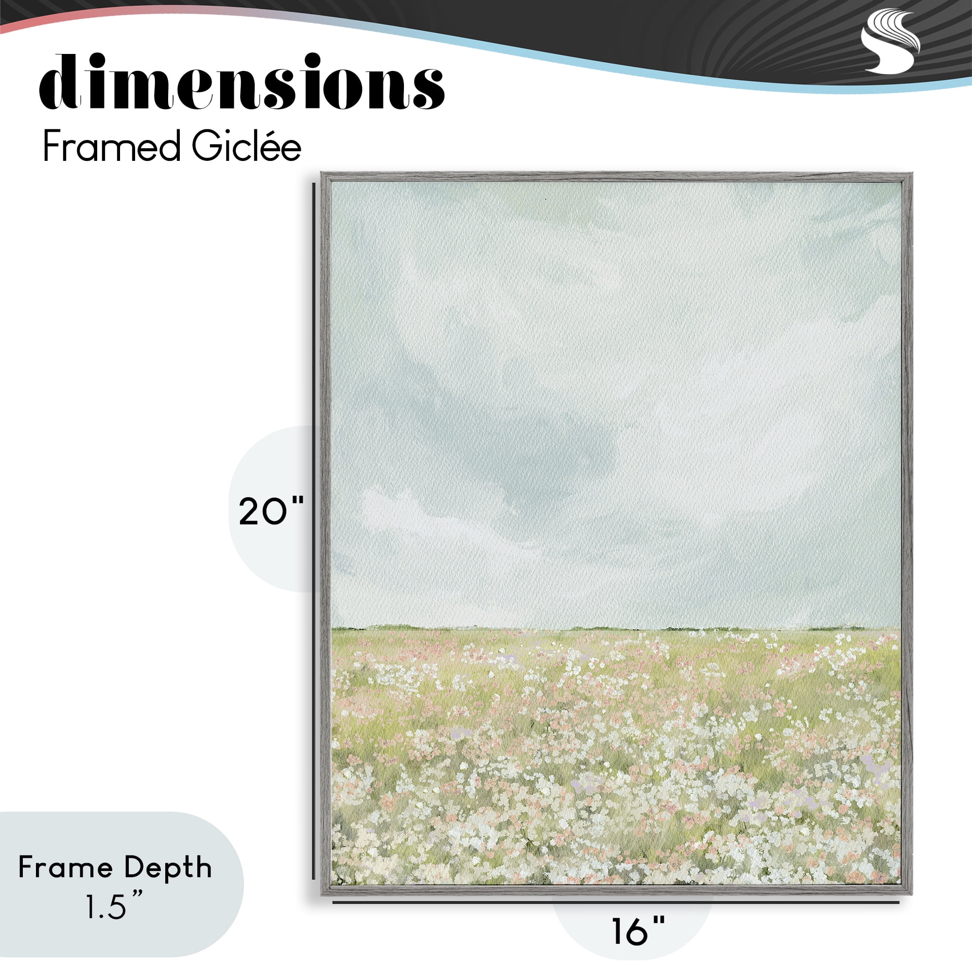 Stupell Industries Budding Field In Spring Gray Framed Giclee Art, design by Leah Straatsma