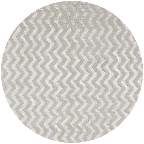 Ahgly Company Machine Washable Indoor Round Industrial Modern Grey Gray Area Rugs, 4' Round