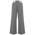 thumbnail image 5 of Girls Wide Leg Dress Pants, Elastic Waist Straight Leg Trousers with Pockets, School Uniform Casual Pants for Kids, Grey, 11-12 Years, 5 of 5