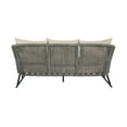 thumbnail image 5 of Benicia Outdoor Patio Sofa in Black Steel with Gray Rope and Taupe Cushions, 5 of 10