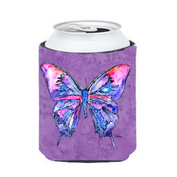 Papillon sur une Canette Violette Ou une Douille de Bouteille - 12 oz.