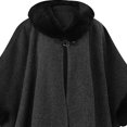 thumbnail image 4 of Umfun Women's Faux Fur Trim Cape Wrap Winter Mid-Length Velvet Warm Shawl Outerwear with Front Toggle Clasp and Soft Cuffs for Casual Holiday Party Daily Wear, 4 of 8