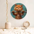 thumbnail image 5 of Wukai Strong Kitten Lifting Weights Print Decorative Plate for Display,Bone China Decorative Plate, Ceramic Dinner Plate with Stand, Vertical Ceramic Plate-7in, 5 of 6