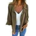 thumbnail image 2 of Fewfanhot Womens Tops Long Sleeve Solid Color Knit Blazer Work Office Open Front Blazer Jacket, 2 of 6