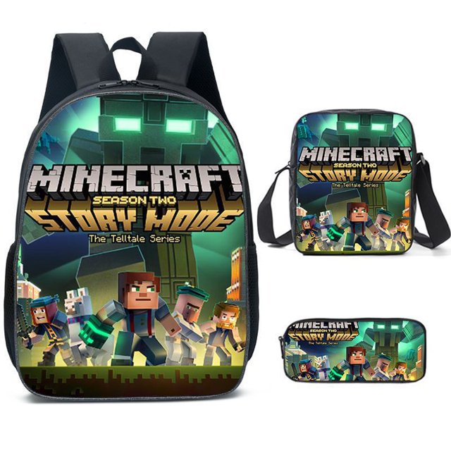 Mochila Escolar MINECRAFT Para Estudiantes De Escuela Primaria Y Secundaria En My World Game Periférica Conjunto De Tres Piezas De Peluche Animal Patung Muñecas Pulpo