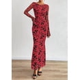 thumbnail image 3 of PRETTYGARDEN Women's Floral Bodycon Maxi Dress Fall Elegant Mesh Long Sleeve Formal Wedding Guest Cocktail Dresses, 3 of 8