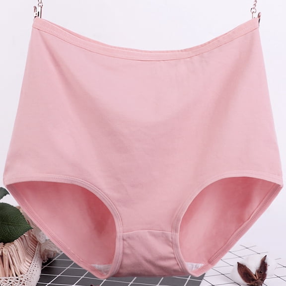 High Waist Briefs for Women, Comfortable Daily Underwear with Tummy Control & Full Coverage, Multiple Colors Available Light pink XL