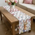 thumbnail image 6 of Easter Table Runner 72 Inches Long for Kitchen Dining, Spring Rabbit Butterfly Botanical Florals Grey Plaid Dresser Scarf Farmhouse, Dining Table Decorations for Wedding/Parties, 18 x 72 In, 6 of 8