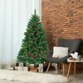 thumbnail image 3 of Gymax 4.5FT Pre-Lit Christmas Tree Hinged Artificial Tree Indoor w/ LED Lights, 3 of 10