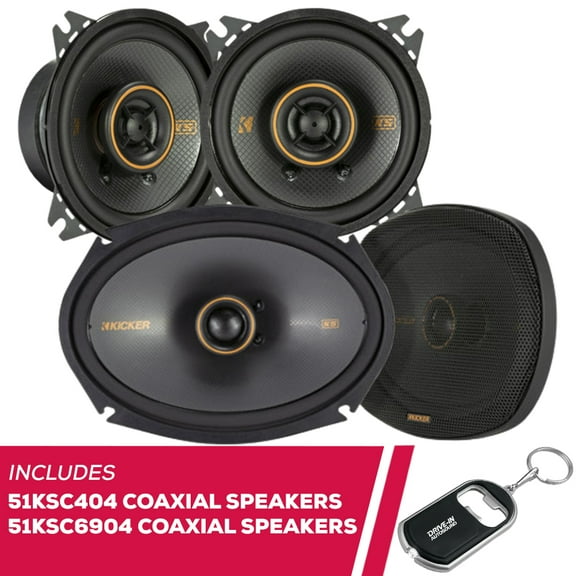 New Kicker KS-Series 51KSC404 4" Coaxial Speakers & 51KSC6904 6x9" Coaxial Speakers