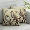 thumbnail image 2 of HENGT Pillow Cover Watercolor Original Nature Painting Passer Sparrows On Branch Animals Conversation Wildlife Season Soft Decorative Square Throw Pillow Cover 2pcs for Couch car Decoration, 2 of 6