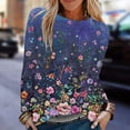 thumbnail image 2 of Cute Tops for Women, Women's Casual Long Sleeve Crewneck Loose Tops Blouse Shirts Ladies Gradient Comfy Tops and Blouses, 2 of 5