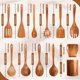 thumbnail image 2 of Juego de cucharas de cocina de madera Mooues de 12 piezas con soporte, 2 of 7