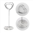 thumbnail image 1 of Soporte de Tarjetas de 120 Piezas con Forma de Corazón Soporte de Imagen para Mesa Soporte de Alambre para Fotos Clips de Menú para el NúMero del Banquete de Boda, Plateado, 1 of 4