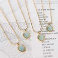 thumbnail image 4 of Women's Green Stone Necklace,Charm 18k Gold Plated Stainless Steel Snake Chain Jewelry Bling Drop Pendant Choker Necklaces for Girls, 4 of 4