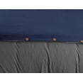 thumbnail image 3 of Reversible Natural Crinkle Fabric Ultra Soft Solid Duvet Cover Set - Beautiful Button Closure, 3 of 3
