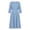 Blue, variant on IWRICH Women's Spring Summer Midi Dress Crew Neck Boho Pleated a Line Tiered Flowy Dresses Blue XL