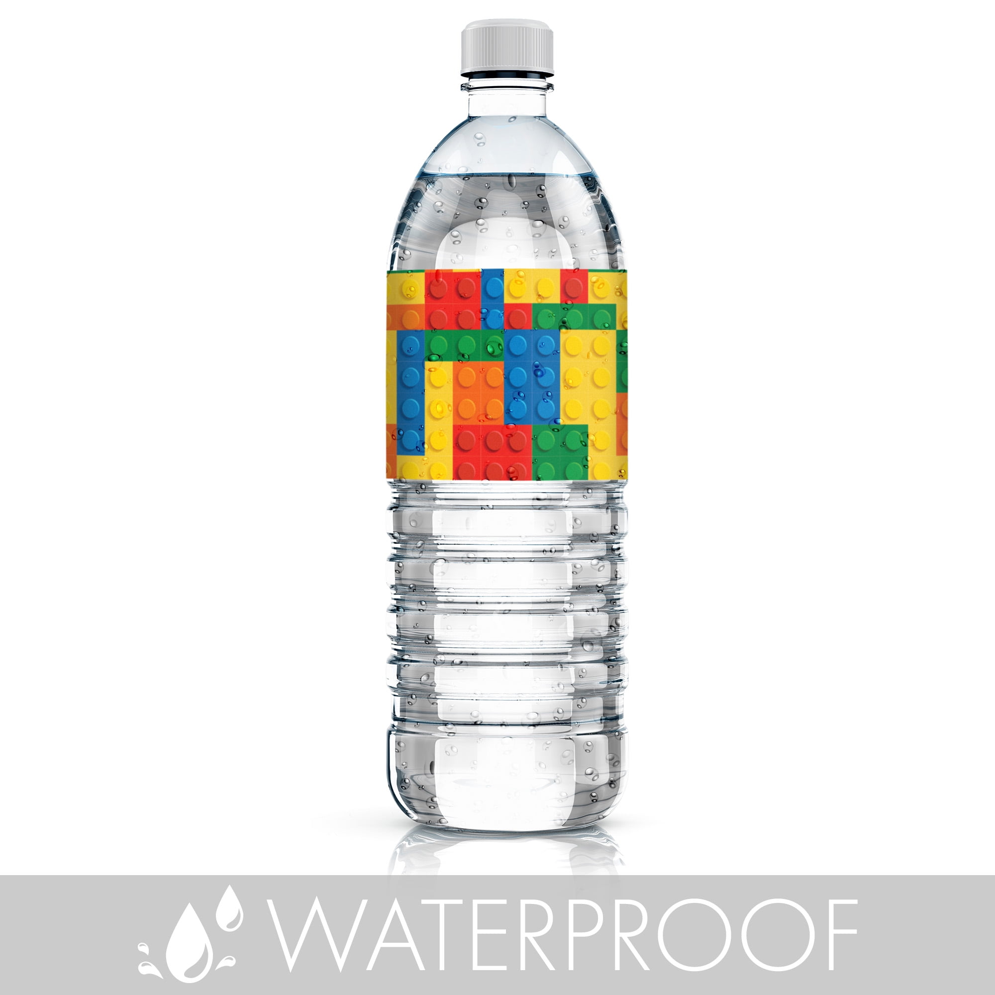 Distinctivs Colorful Building Blocks Kid Birthday Party Water Bottle Labels,  24 Stickers - Walmart.com