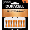Duracell Size 13 Orange Hearing Aid Batteries, 8 Pack