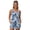 Blue Tropical Palm Leaf Print, variant on Vintage Floral Vine Print Women's Tankini Shorts Set for Outdoor, Women's Athletic Tank Top Shorts Set Removable Bra Pads with Pockets
