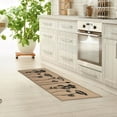 thumbnail image 4 of Wool Effect Wildflowers Kitchen Runner Rug 48 x 20 Inches Tan Black, 4 of 5