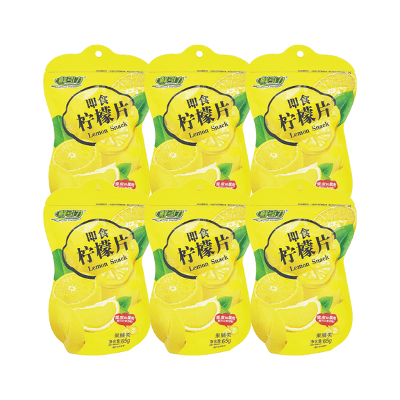 Fresh Gravity Dried Lemon Slices - Fresh, Sweet & Sour | Ready-to-Eat Citrus Snack (65g x 6)