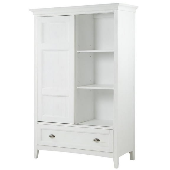 Bowery Hill Modern Wood Relaxed Traditional Soft White Sliding Door Chest