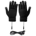 thumbnail image 2 of Gustave Electric USB Heated Gloves Winter Warm Knitted Touchscreen Gloves Mitten Hand Warmers Full Finger Laptop Gloves for Men Women Working Typing "Black", 2 of 9