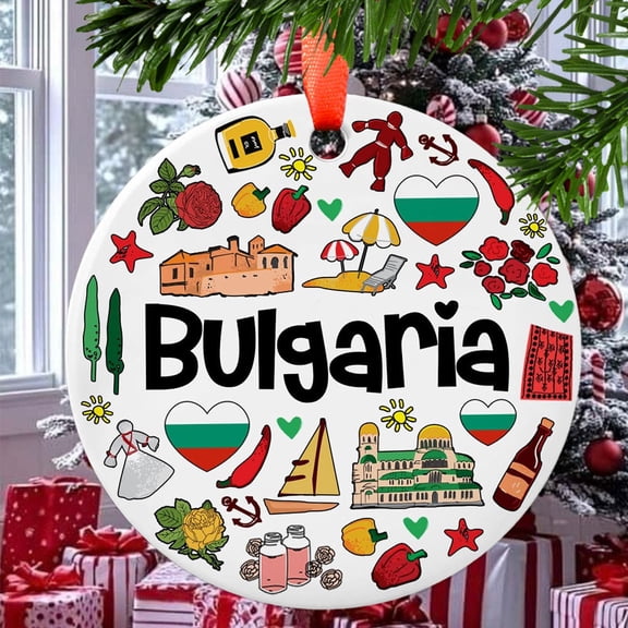 Bulgaria Christmas Ornament, Ceramic/Acrylic Ornament, Gift for Mom, Romantic Valentine Decoration, Holiday Festival Ornament, Treasured Memory 2025